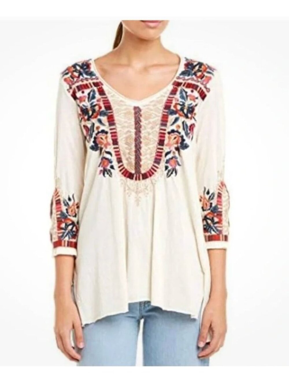 Johnny Was Claude 3/4 knit drape top Tunic NWT - Size XS